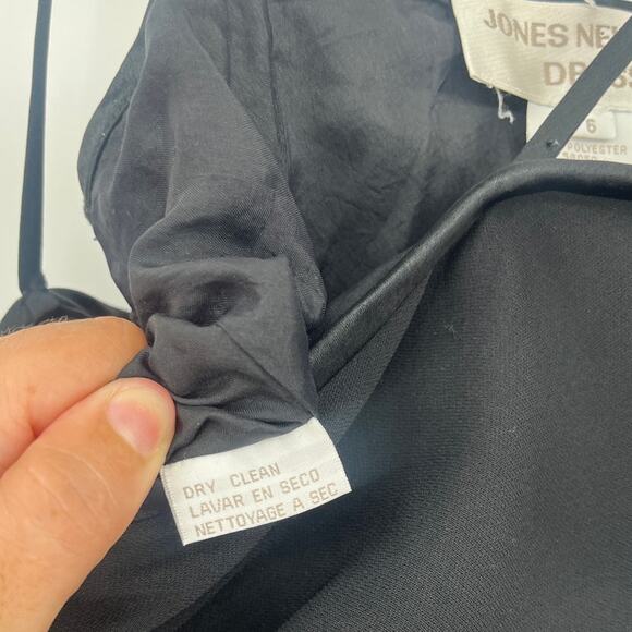 Vtg 90s Jones New York Asymmetric Dress Sz 6 LBD Slip Y2K Grunge Cocktail Hoco - Picture 12 of 12